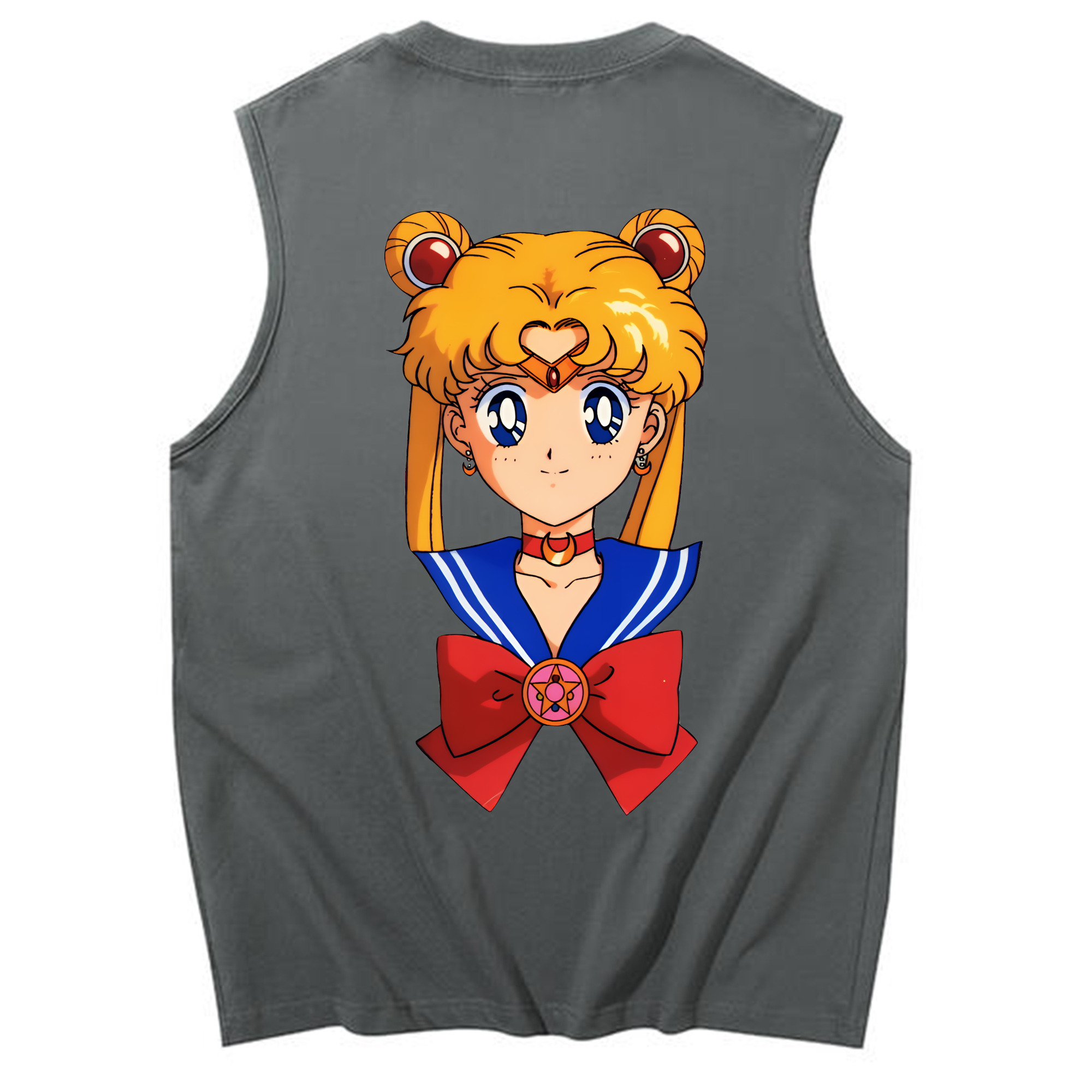 （画像用） 美少女戦士セーラームーン 月野 うさぎ つきの うさぎ Sailor Moon Tsukino Usagi コットン100％タンクトップ（背面プリント）